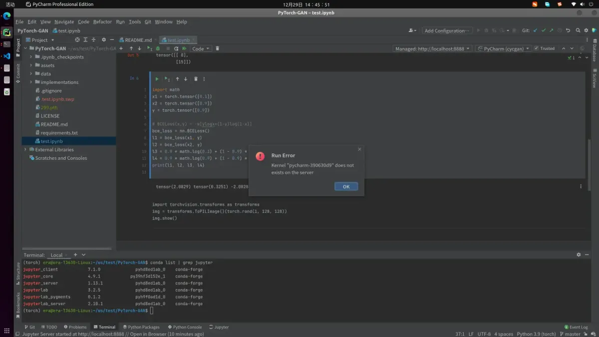 pycharm-jupyter-报错-kernel-pycharm-390630d9-does-not-exists